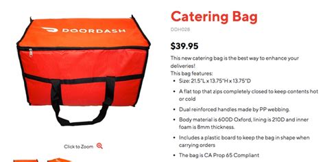 fake dasher catering bag pics|doordash catering bags verification.